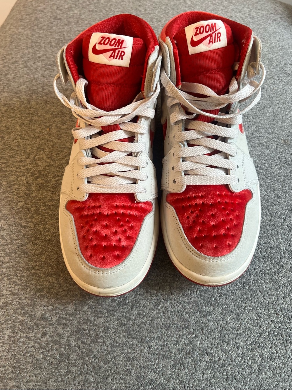 Nike Kids Red and Gray High-Top Zoom Air Sneakers